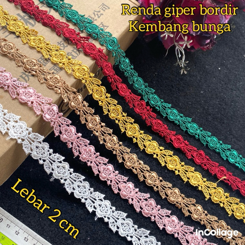 per meter renda giper lebar 2 cm