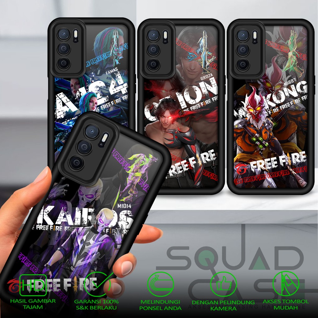 Case Oppo A16 A16S A54S Casing terbaru Squad Case motif FF Case hp Oppo A16 A16S A54S Case hanphone 