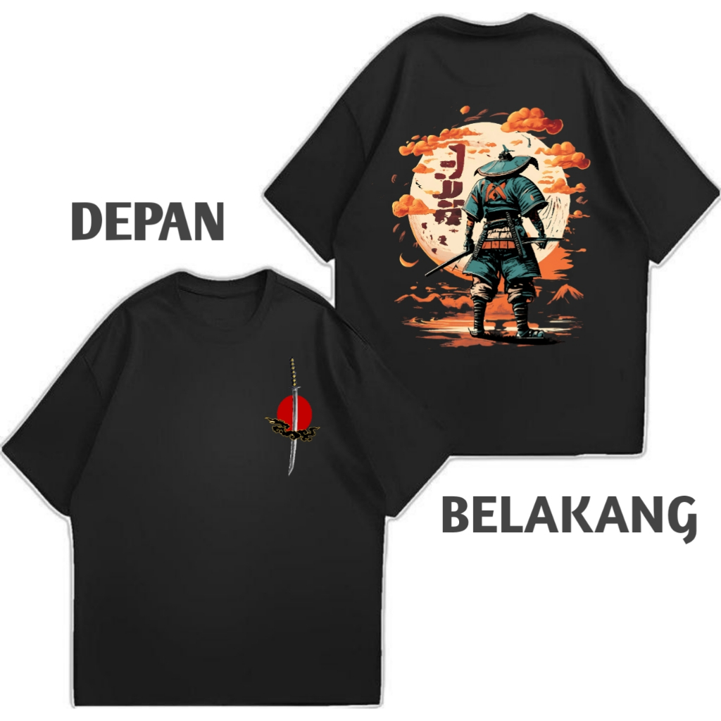 kaos pria dewasa motif depan belakang lengan pendek atasan kaus distro laki laki baju oblong cowok -