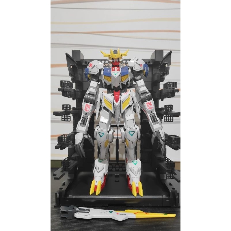 BEKAS JUAL RUGI - MG / MAX RE 1/100 Barbatos Lupus Rex FM Sirius Emperor + Cage Gundam
