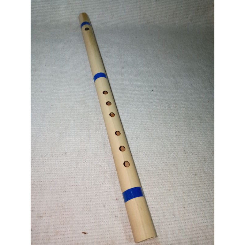 Suling bambu dangdut pita BIRU ,suling dangdut koplo lubang 6 siap bunyi