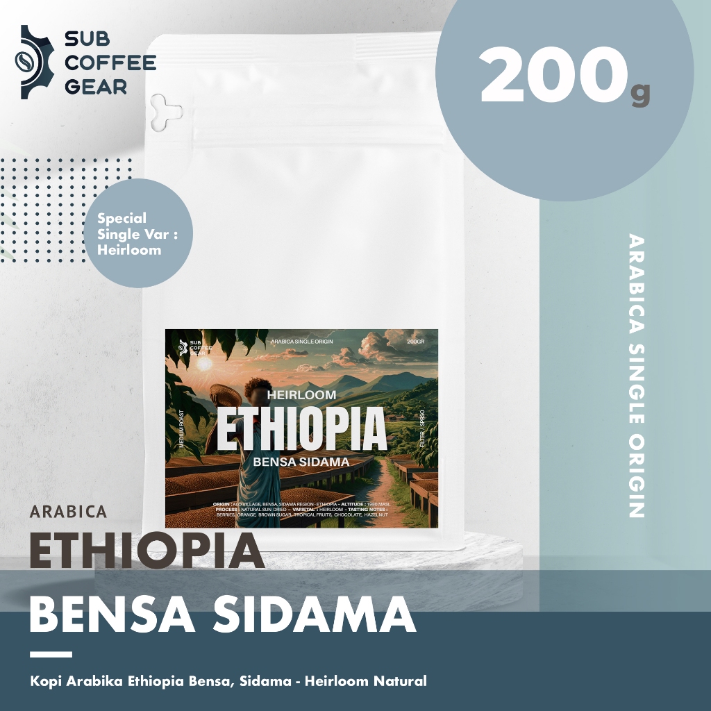 

KOPI ARABIKA ETHIOPIA HEIRLOOM BENSA SIDAMA NATURAL SINGLE VARIETAL ARABICA COFFEE SINGLE ORIGIN ROASTED COFFEE BEAN KOPI IMPOR INTERNATIONAL COFFEE BIJI KOPI SANGRAI BUBUK KOPI FILTER MANUAL BREW ESPRESSO ALO BENSA BOMBE SUB COFFEE GEAR