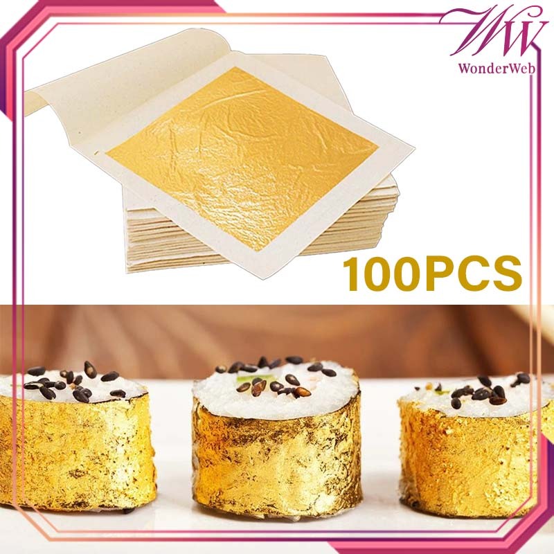 

Kertas Foil Emas 100lembar Gold Foil Paper Emas Lembaran Emas Diy Gold Foil Leaf Kertas Foil Gold Untuk Dekorasi Kerajinan Tangan