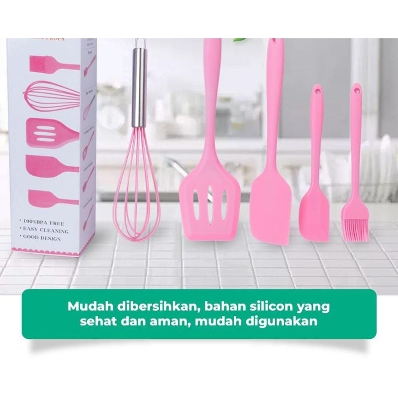 Spatula silikon set 5in1 sutil alat masak