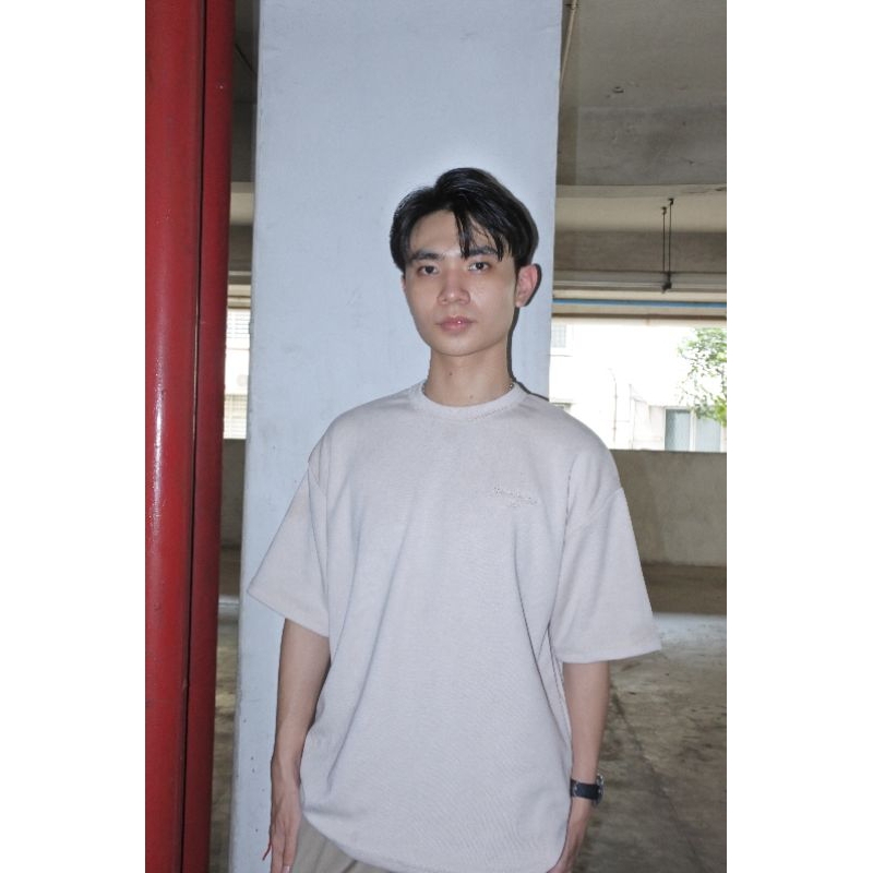 T-shirt over size cream polos bahan premium