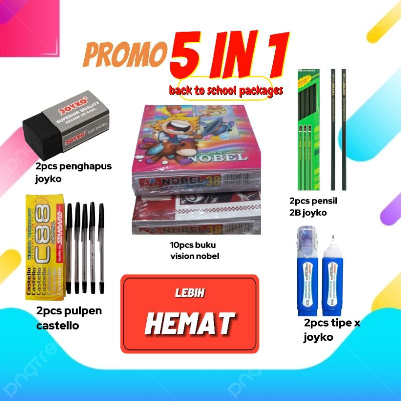 

PROMO 5 IN 1 PAKET ALAT TULIS SEKOLAH/SET ALAT TULIS