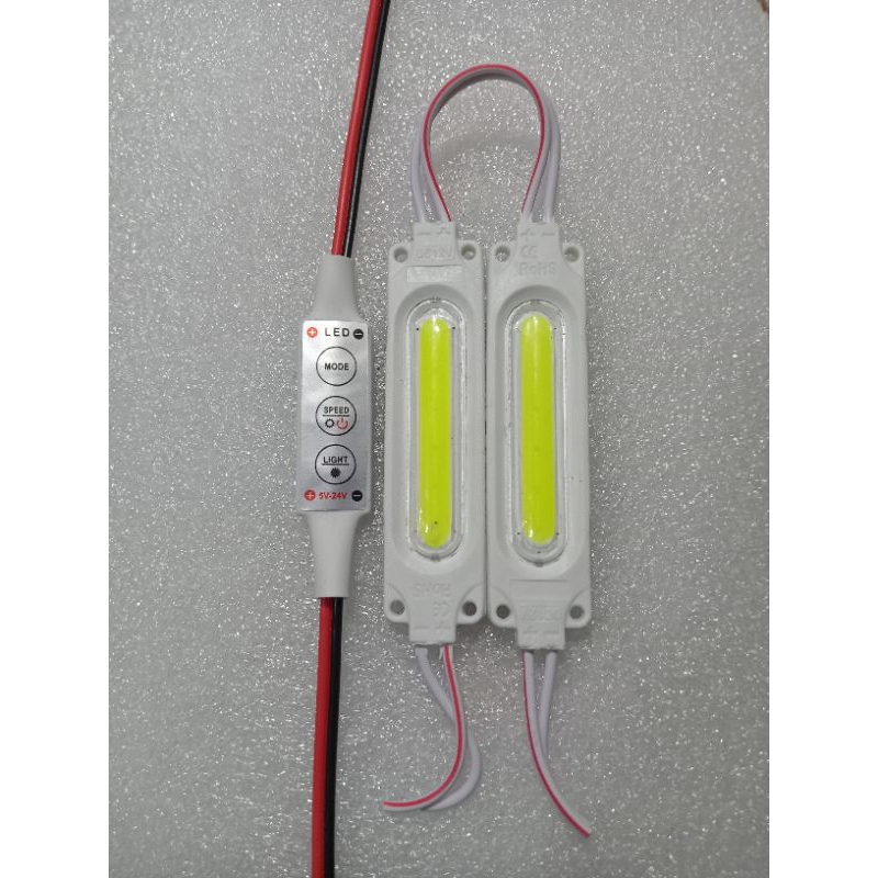 PAKET MODUL KEDIP PESAWAT + 2 LED COB 6818 12V 24V LAMPU VARIASI MOTOR MOBIL TRUK BUS