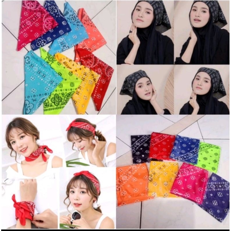 Slayer// Syal Bandana Ikat Kepala motif batik/masker batik/masker distro/penutup kepala (Satin)