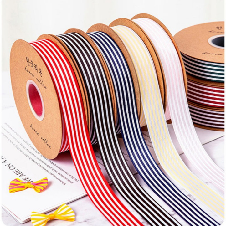 

[PITA GROSS GRAIN MOTIF GARIS] Gross Grain Pita Garis Parcel Hampers / Hiasan Aksesoris Kotak Kado / Pita Kado 2.5 cm
