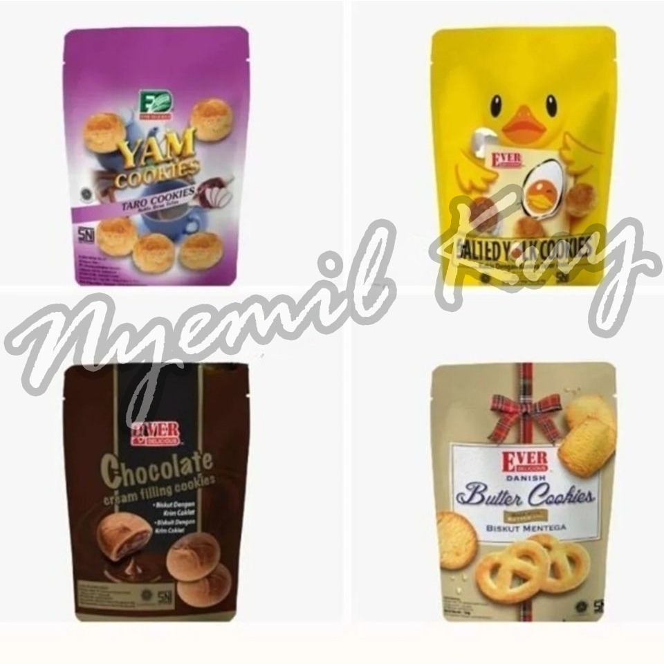 

Ever Delicious Cookies Pack - Butter Cookies Chocolate Cookies Salted Cookies Yam Cookies - Biscuit Malaysia - Biskuit Rasa Mentega Rasa Cokelat Rasa Telur Asin Rasa Talas 150g