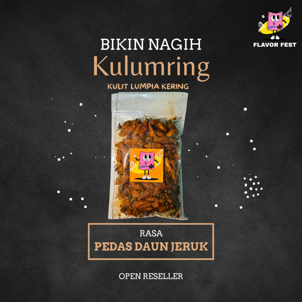 

Kulumring - Bikin Nagih Kulit Lumpia Kering Rasa Pedas Daun Jeruk Terlaris