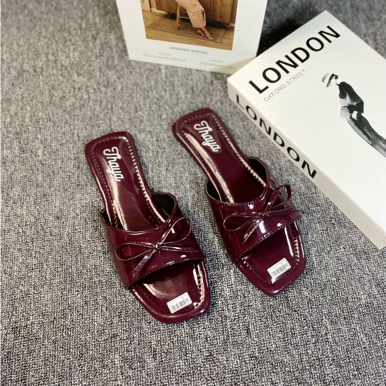 Sandal Wanita Bata sendal platfrom sendal teplek Kekinian flat shoes pita