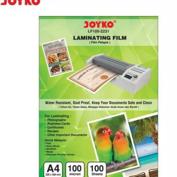 

Terjangkau Pla Laminating Film A4 Joyko LF12231 1 pak
