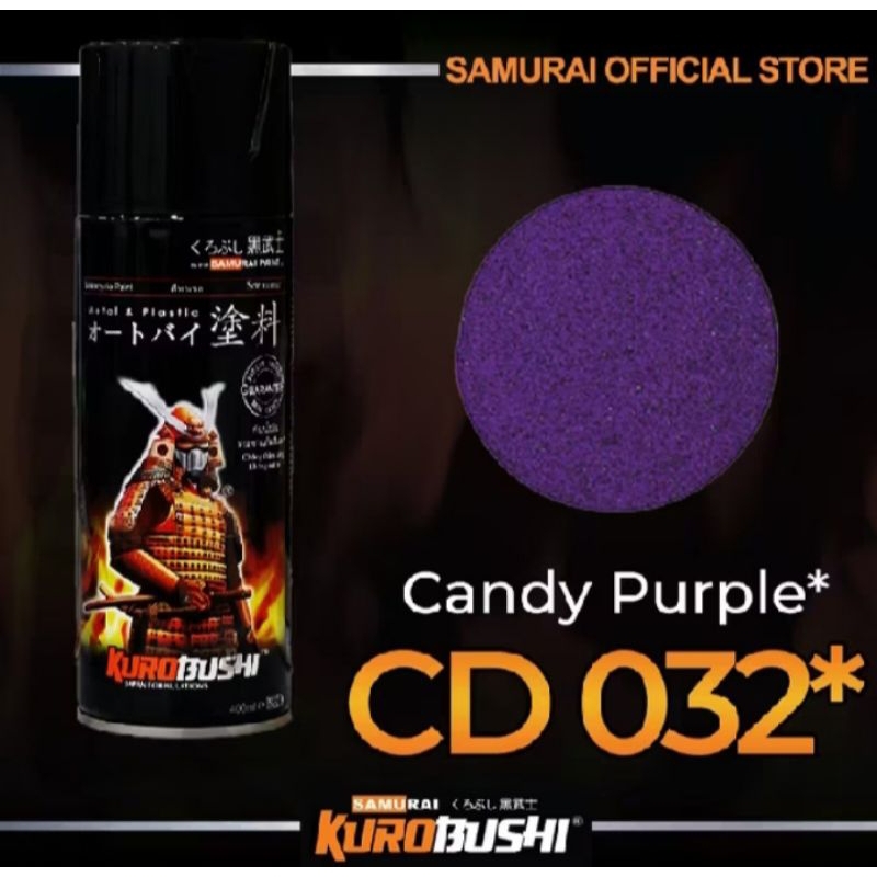 SAMURAI PAINT CD032 CANDY PURPLE BLACK CAT SEMPROT SPRAY WARNA SMOKE CLEAR UNGU TRANSFARAN CANDYTONE