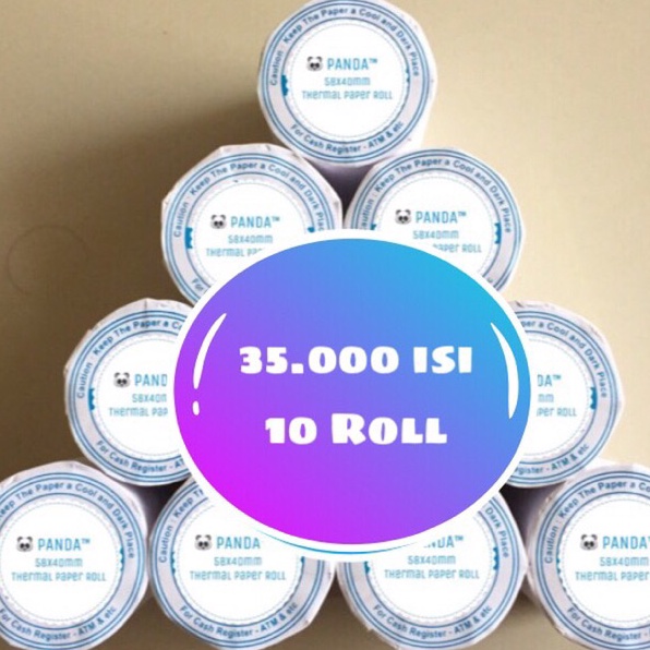 

Berkualitas KERTAS STRUK KASIRPPOB PAPER ROLL 58x4 MM THERMAL POS RECEIPT MINI PORTABLEMOBILE PRINTER 58MM