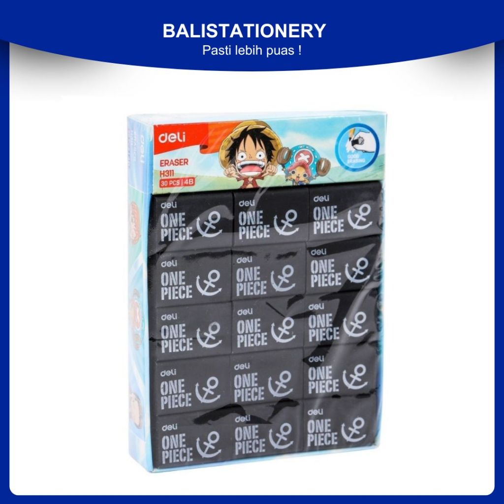 

Penghapus Pensil Deli EH311 One Piece Lucu Anti Debu Warna Hitam Ukuran kecil Original