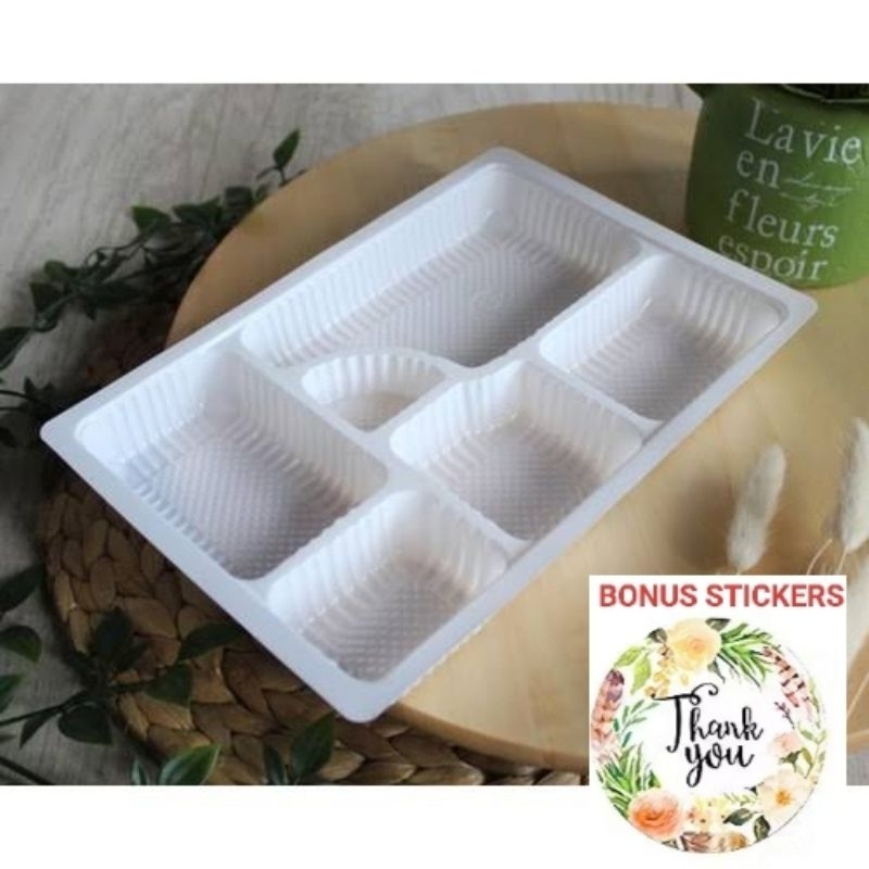 Mika tray bento lunch box sayur nasi 6 sekat isi 25pcs per pack MBS 6G nasi box catering katering MB