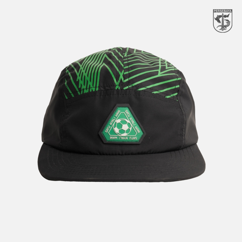 Topi Five Panel Persebaya Satu Nyali Wani Line - Black | Persebaya Store