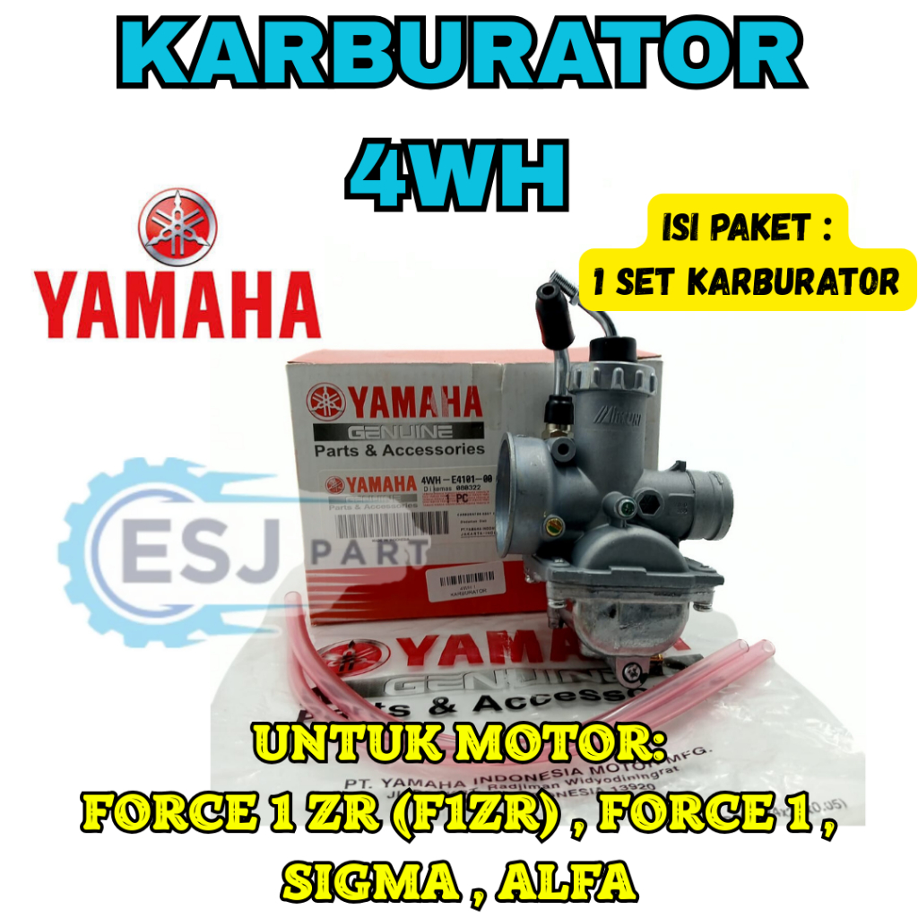 KARBURATOR ORIGINAL YAMAHA KODE 4WH ASLI SIAP PASANG 2T/TAK YGP F1ZR ALFA SIGMA KARBU ORI 4WH