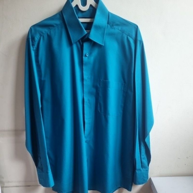 Kemeja alisan biru terang lengan panjang merk Alisan like new