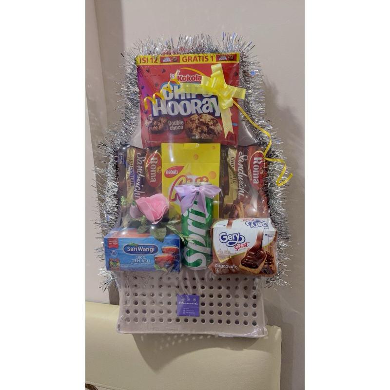 

[PO 1 HARI] Parsel snack small idul fitri 2025 wrapping premium keranjang serbaguna / container