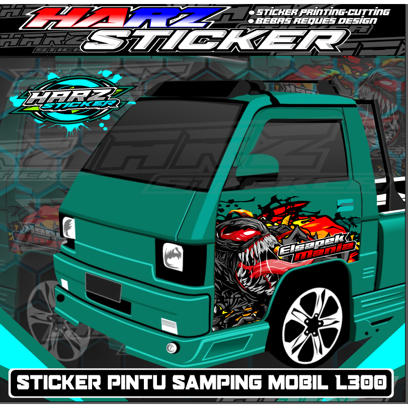 Stiker Pintu Samping Mobil L300-Stiker Elsapek Mania-Stiker Venom-Stiker Bisa Custome