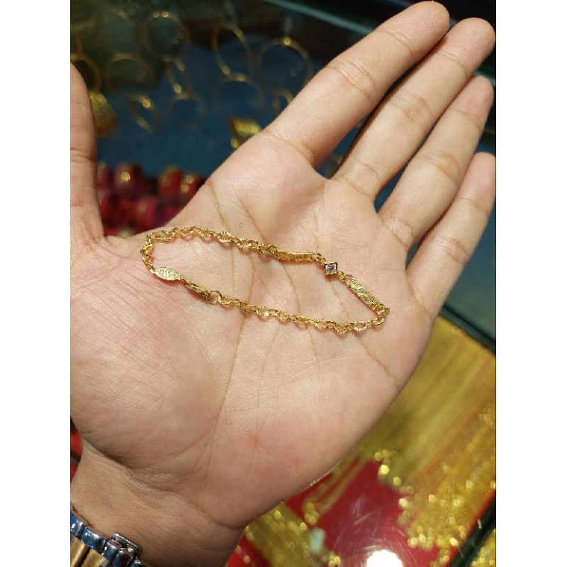 Gelang rantai emas 16k/700 berat 2,19 gram produk HWT