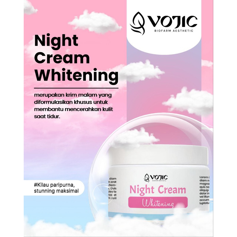 VOJIC || NIGHT CREAM WHITENING - Skincare Perawatan Wajah