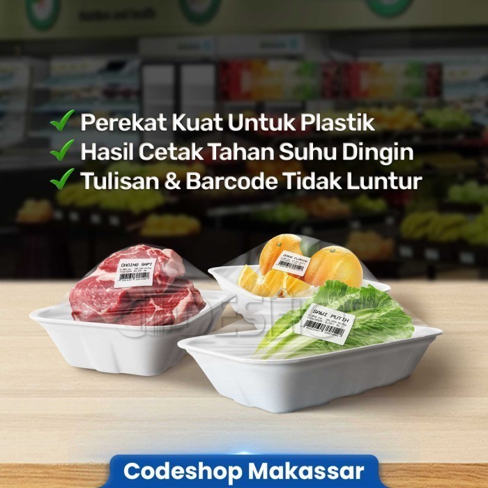 

Stiker Label Yupo Thermal Timbangan 60 x 40 mm 1 Line isi 500 Pcs Tahan Air Codeshop
