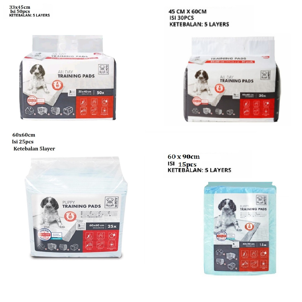 M-PETS UNDERPAD PUPPY TRAINING - ALAS PIPIS ANJING / PERLAK SEKALI PAKAI / ALAS KANDANG ANJING KUCIN