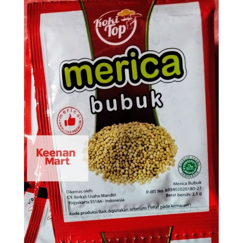

Merica Bubuk Koki Top Sachet 2,5gr - Bumbu Dapur - Lada Halus Premium - Kemasan Praktis