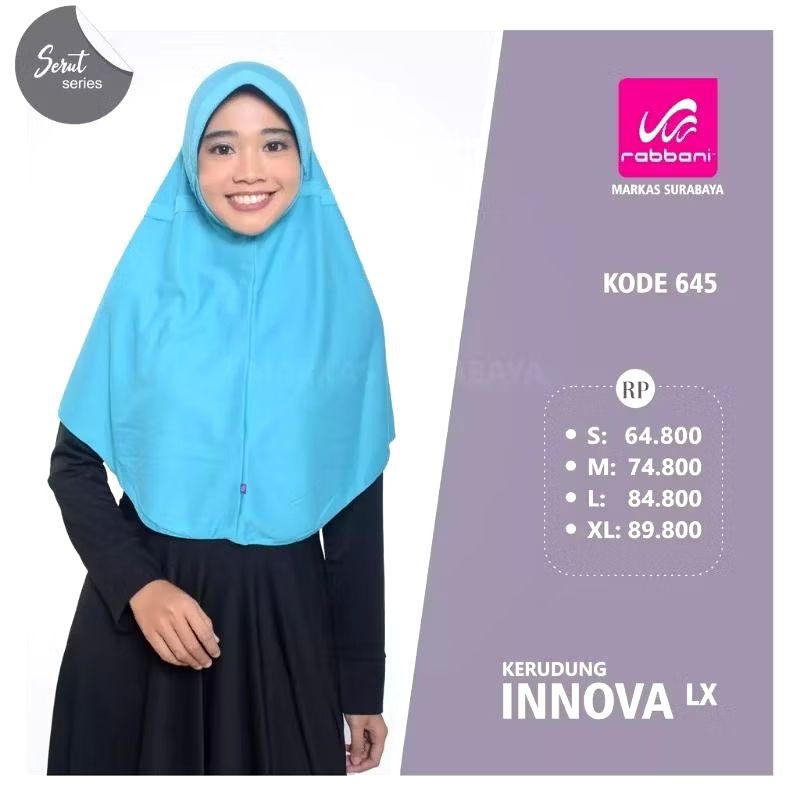 (SIZE XL)Kerudung Sekolah Rabbani|Innova Lx Serut Tutup|Hijab Instan Rabbani|Rabbani Asli|Rabbani or
