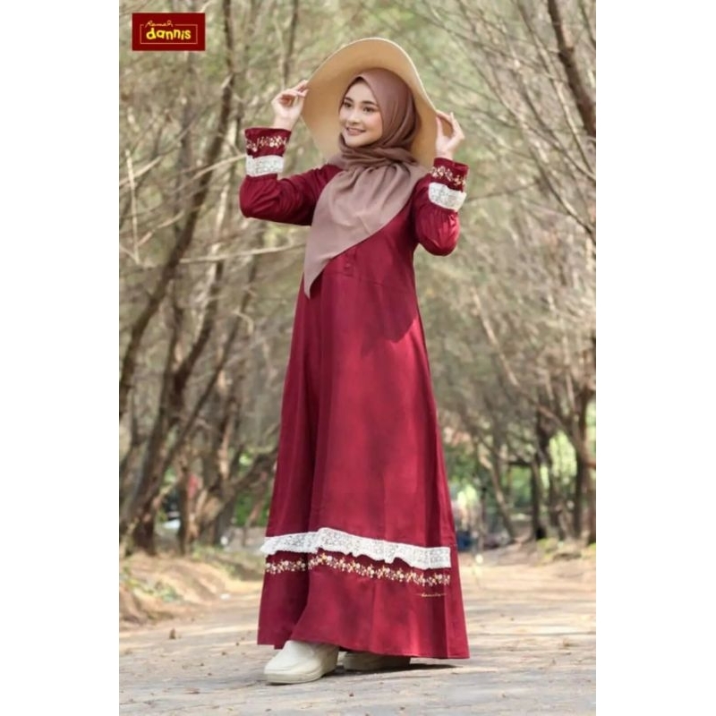 Dannis Gamis Kondangan Dress Muslimah Baju Pakaian Wanita Dewasa A230104 Diskon Sale