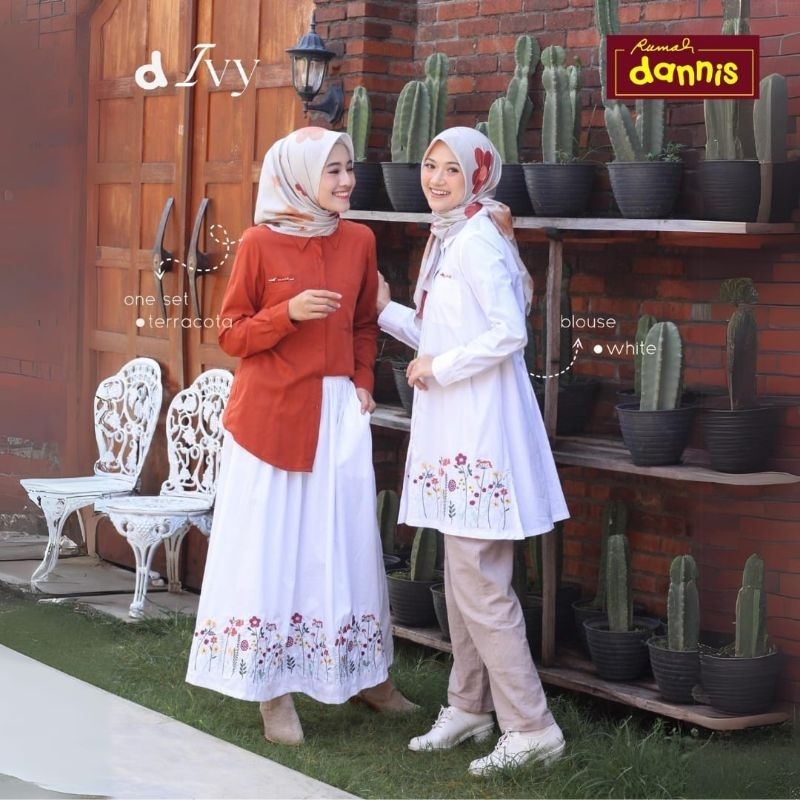 d'Ivy Dannis Oneset Sale Up to 40% Setelan Kemeja Rok Atasan Tunik Wanita