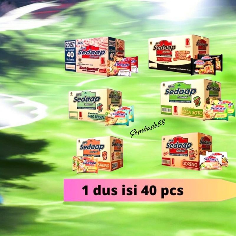 

1 DUS MIE SEDAAP MI INSTAN ALL VARIAN RASA ISI 40 PCS / MIE INSTAN / MIE