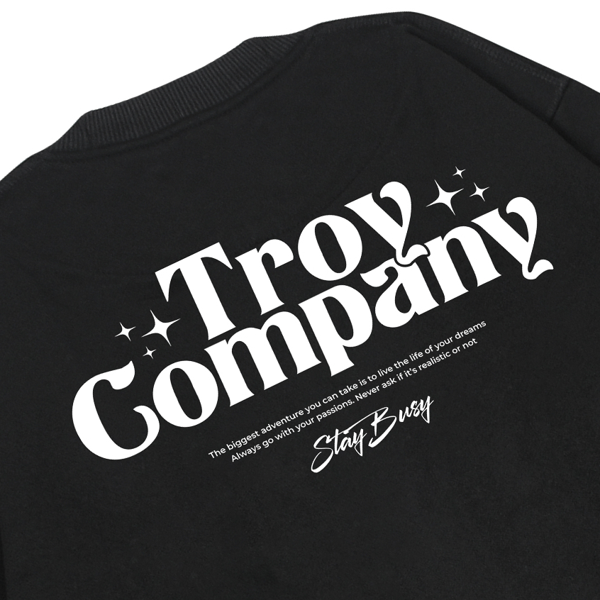Troy Company Sweater Crewneck Black Dream - Sweater Sweatshirt Hitam SW 3083
