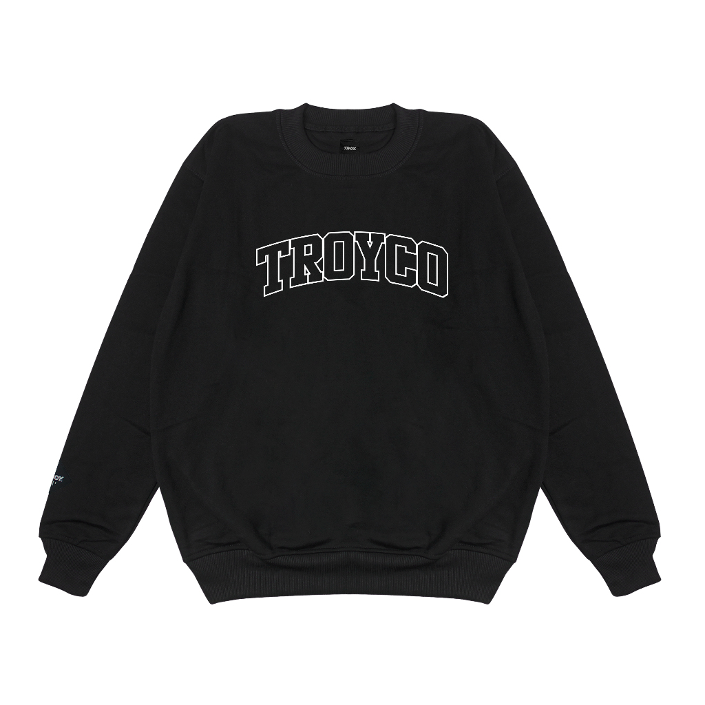 Troy Company Sweater Crewneck Black Athletic - Sweater Sweatshirt Hitam SW 3084
