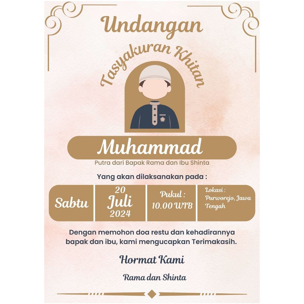 Undangan Digital Khitanan JPG (Gambar)