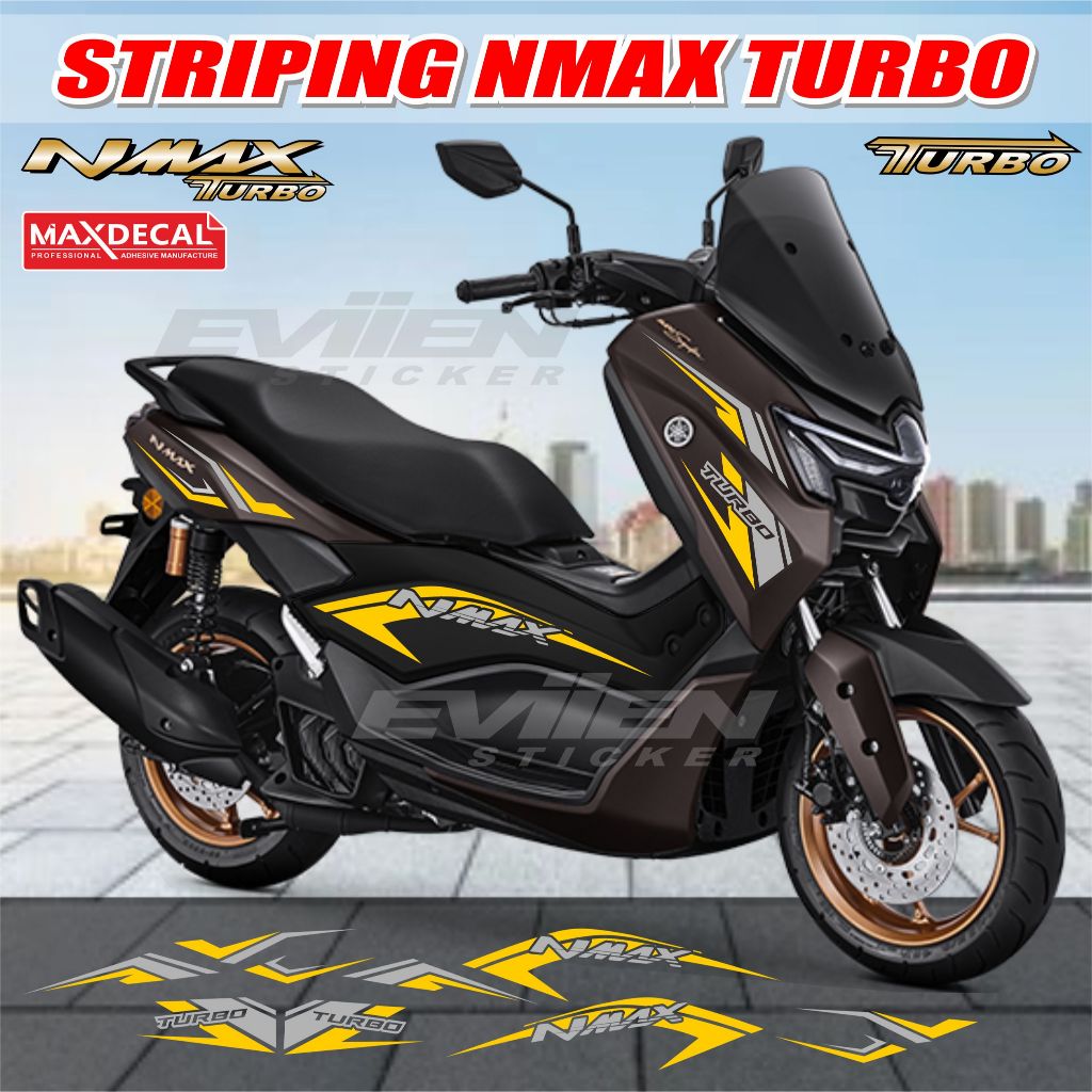 STIKER STRIPING MOTOR NMAX TURBO CUTTING STICKER NMX-T12