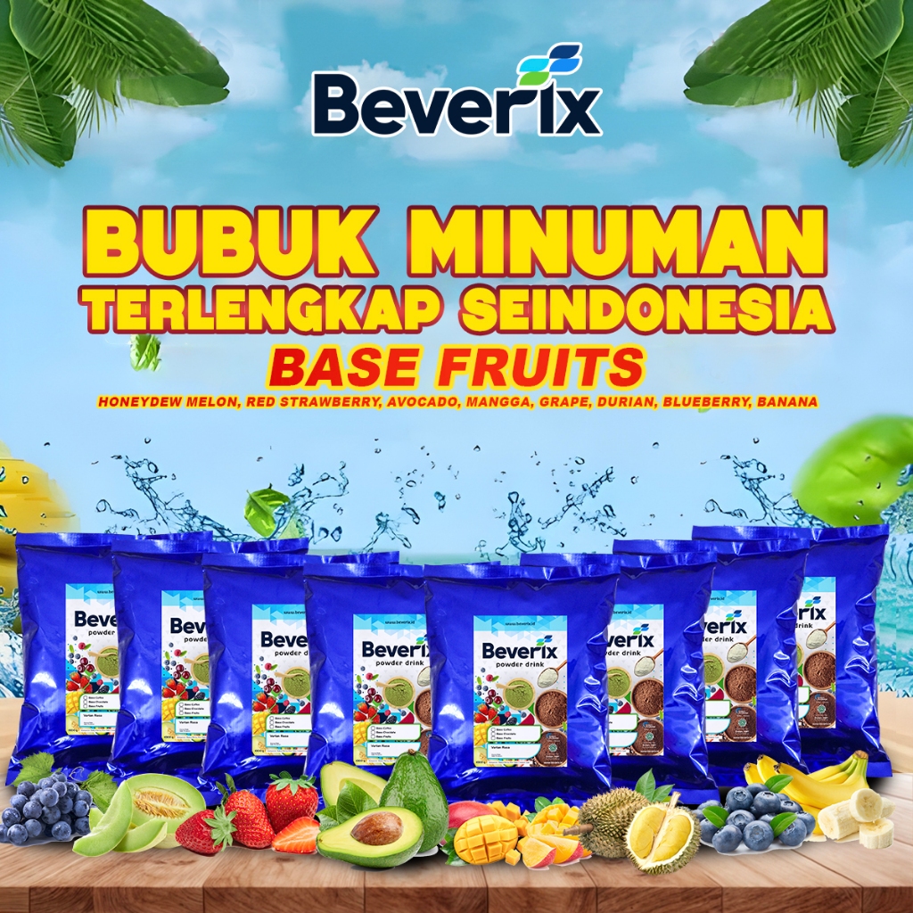 

BEVERIX [Series] Bubuk Minuman Kekinian Aneka Rasa Buah Fruit Base Powder Es Boba 1 Kg