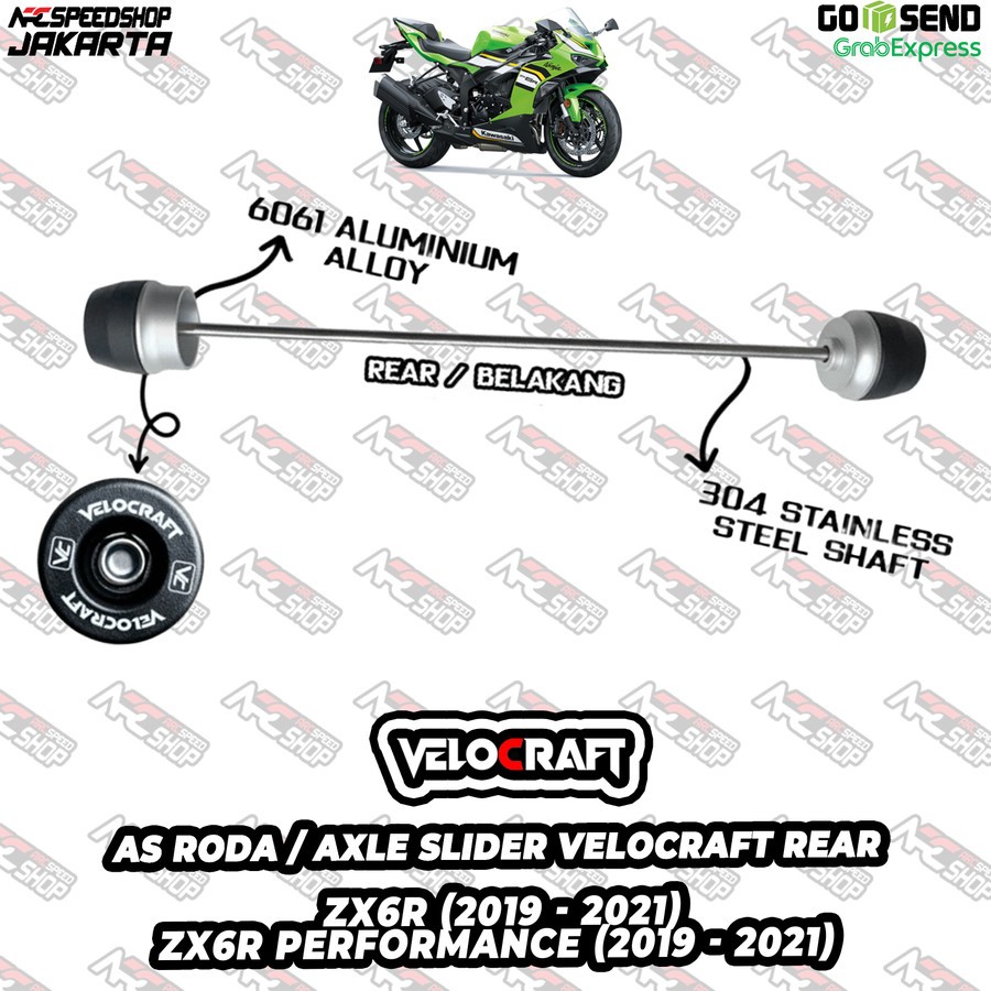 As Roda / Axle Slider VELOCRAFT As Roda Rear / Belakang K008 Kawasaki ZX6 ZX 6 ZX-6R ZX6R ZX636 ZX 6