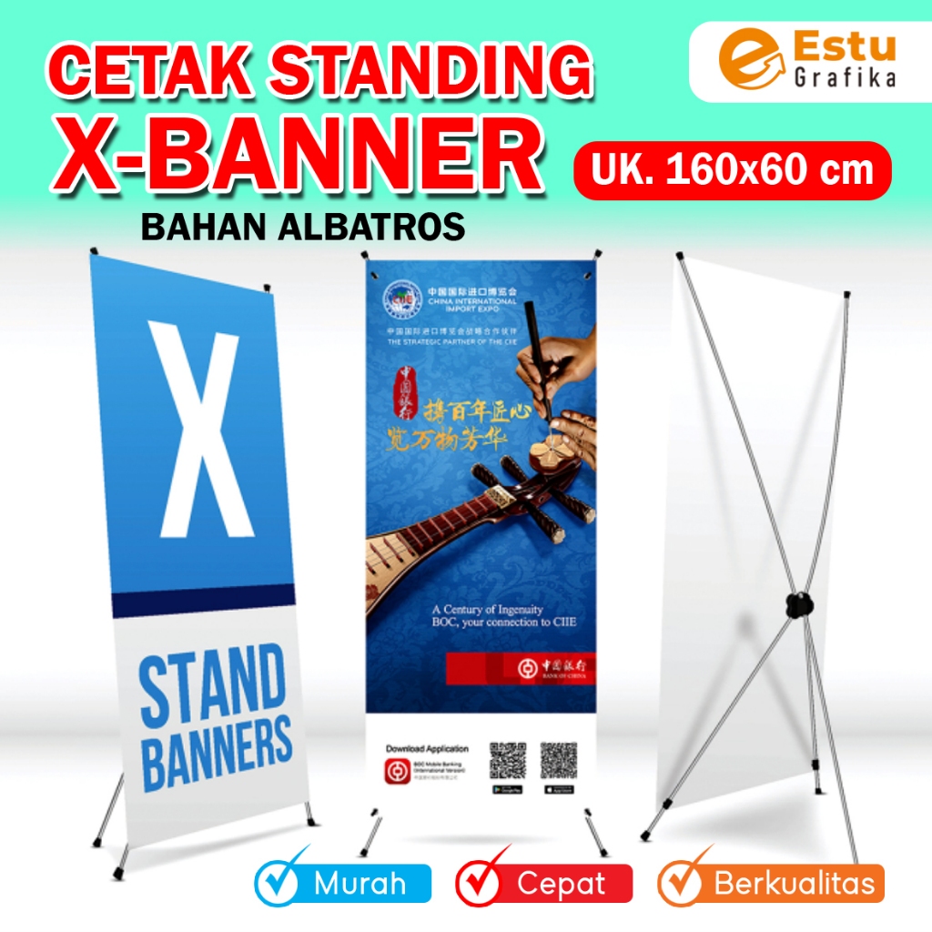 X BANNER - STANDING BANNER - ALBATROS - FLEXY MURAH