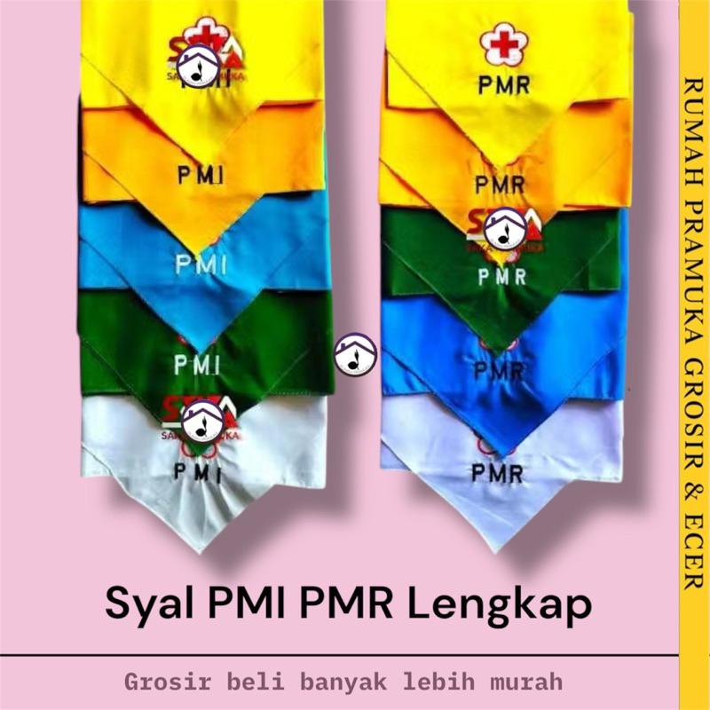 Syal Slayer PMI dan PMR Madya Wira PMI PMR SD SMP SMA Bordir