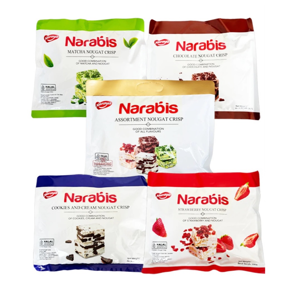 

Naraya Narabis Assortment Nougat Crisp Naraya Pouch 200gr / Narabis Nougat