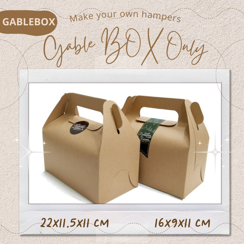 

GABLE BOX ONLY | WHITE AND KRAFT | 22X11.5X11CM DAN 16X9X11 CM