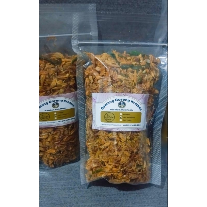 

Bawang Goreng Kremes TERI DAUN JERUK / POUCH / 85 gram