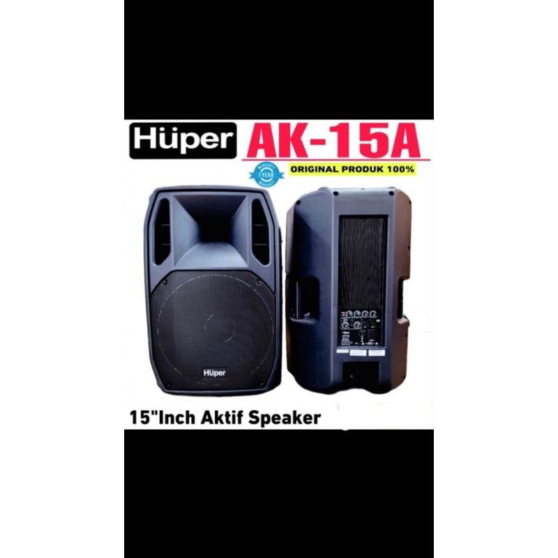 Promo Sale Speaker Aktif 15"inch Huper AK-15A Original -- Sepasang/2buah Speaker