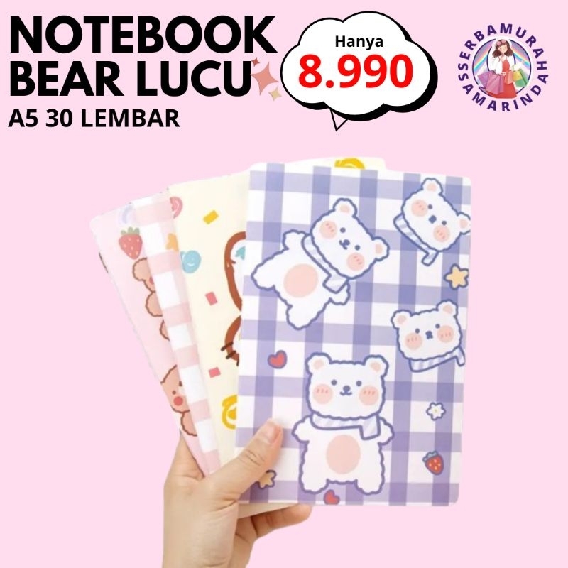 

NOTEBOOK BUKU TULIS A5 GARIS MOTIF BEAR KAWAI NOTEBOOK LUCU ATK ALAT TULIS NOTE BOOK MURAH JOURNAL DIARY