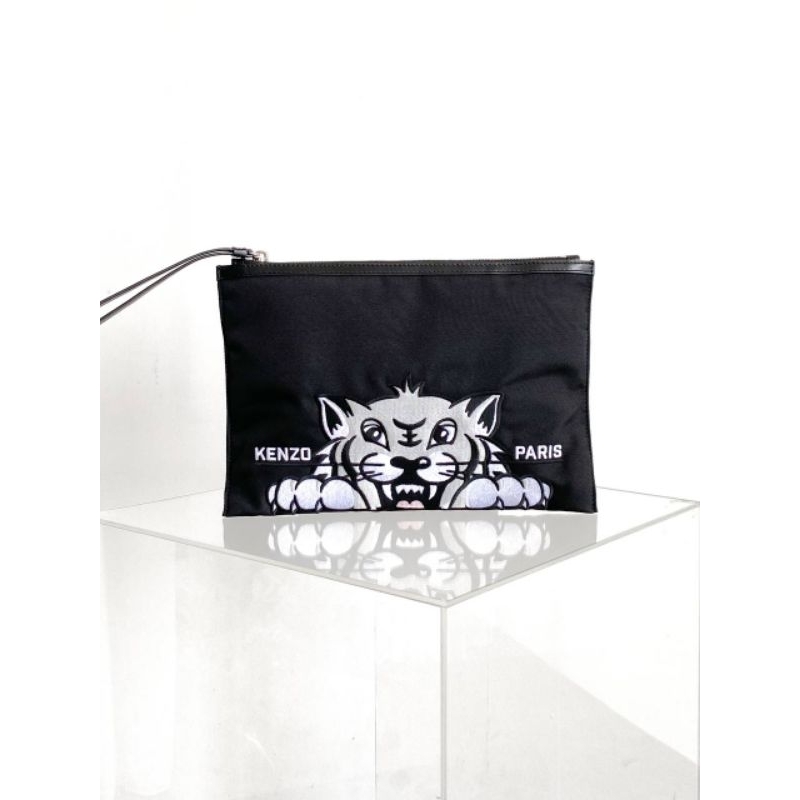 Kenzo Varsity Tiger Clutch Black