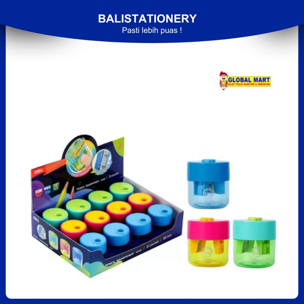 

Rautan Pensil Deli EH558 Manual Mini Portable dengan Penampung Warna Pastel Random